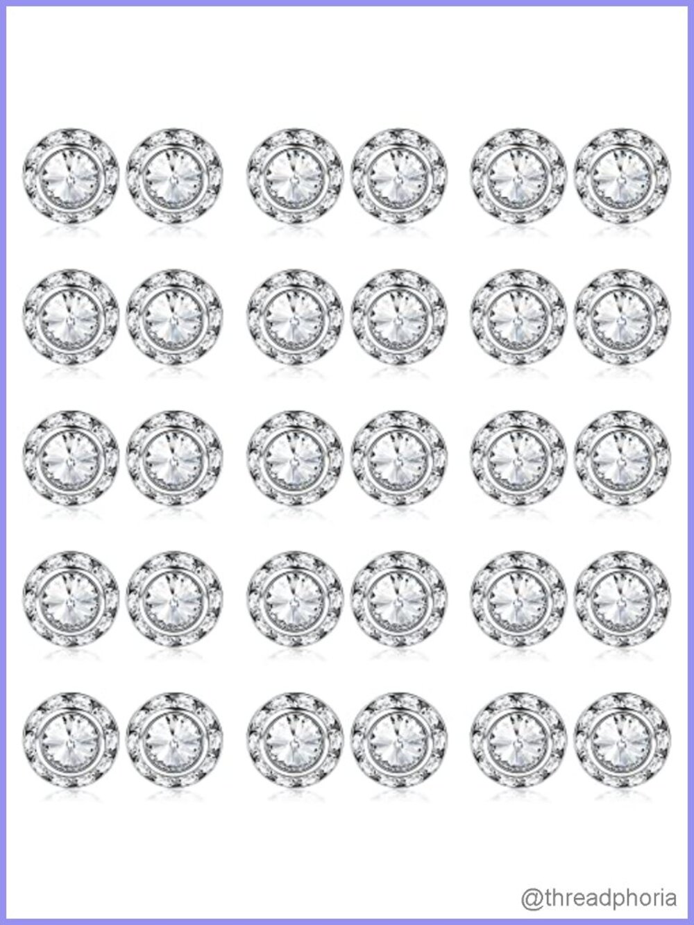 15 Pairs Rhinestone Earrings Set for Women Dance Competition Stage Sparkly